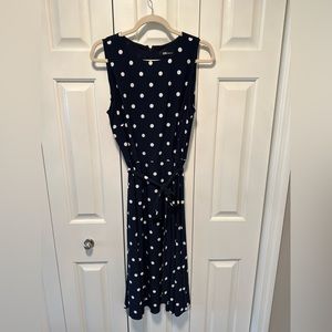 ANNE KLEIN navy/white polka/dot dress.